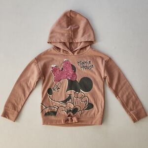 Disney Minnie Mouse Graphic Print Hooded Sweatshirt With Sequins